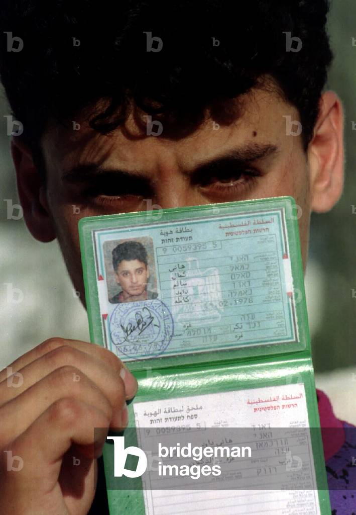 Palestinian Id Image of Palestinian Hani K Dawud shows his newly issued Palestinian ...