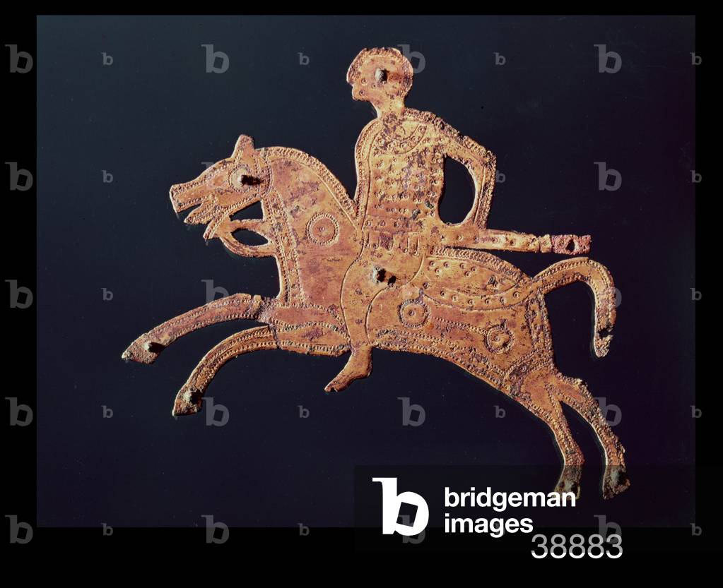 Ornamental shield plaque from San Pietro Stabio, Italy, 7th century AD (metal)