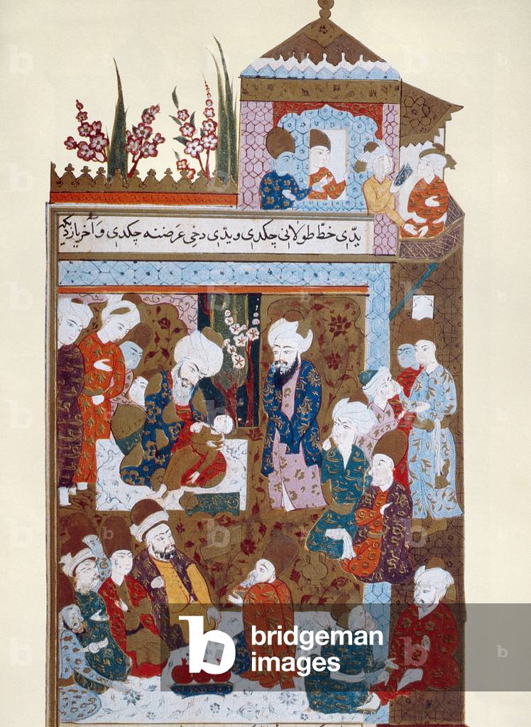 "Rumi cura suo figlio maggiore Arif", 16th Secolo di Persian School