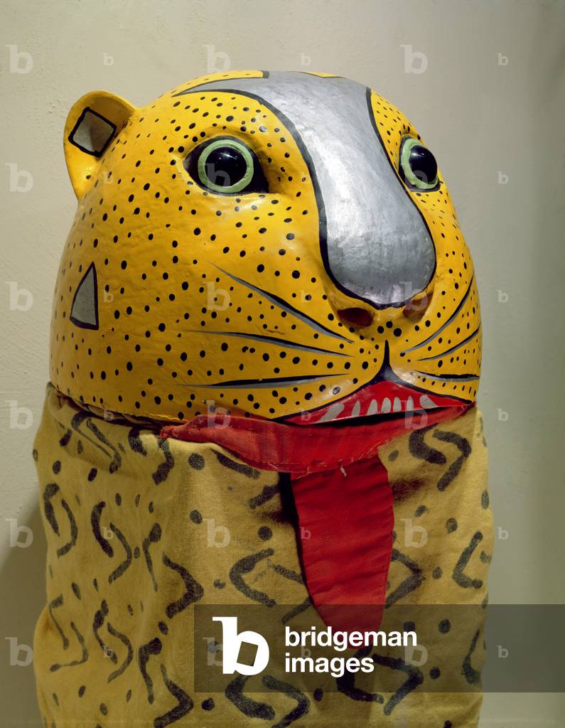 Mask of Jaguar (painted wood & cloth)