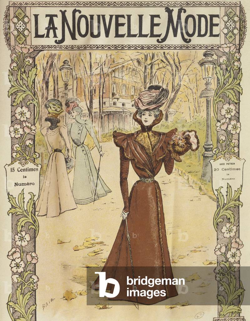 Modetafel, Abdeckillustration aus 'La Nouvelle Modus', 12. Dezember 1897 (Farbe litho)