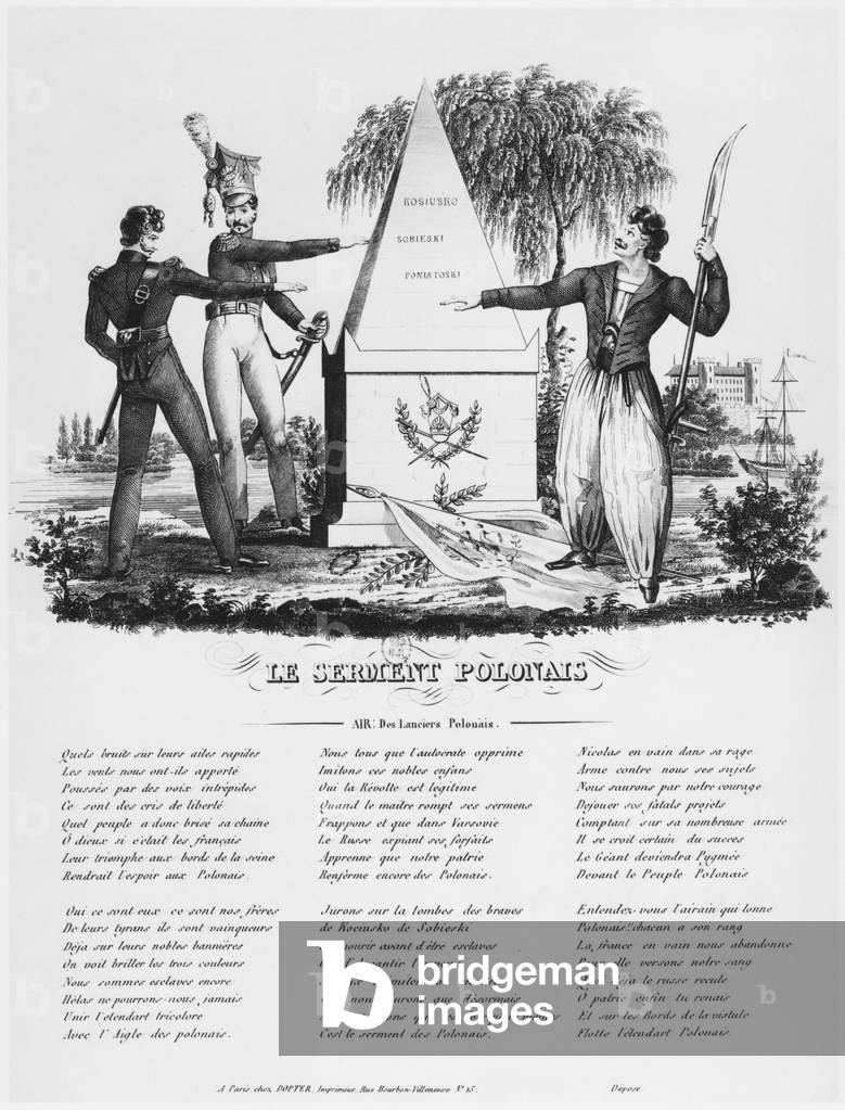 The Polish oath, song of the Polish lancers, c.1830 (litho)