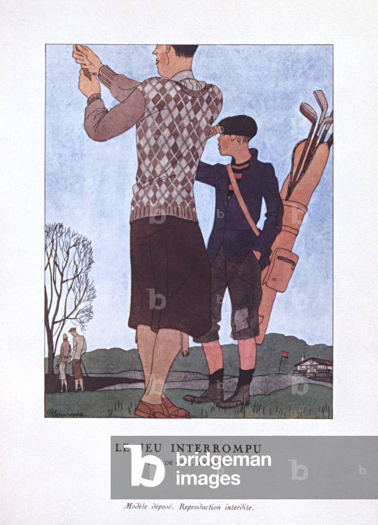 Das unterbrochene Stück, Illustration von 'La Gazette du Bon Ton', 1925 (Farblitho)