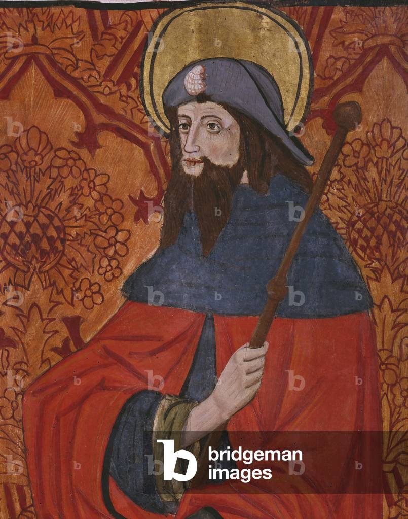 St. James the Great, detail, panel from the Church San Andres of Tortura, late 15th century-early 16th century (painted wood) (see also 345848)