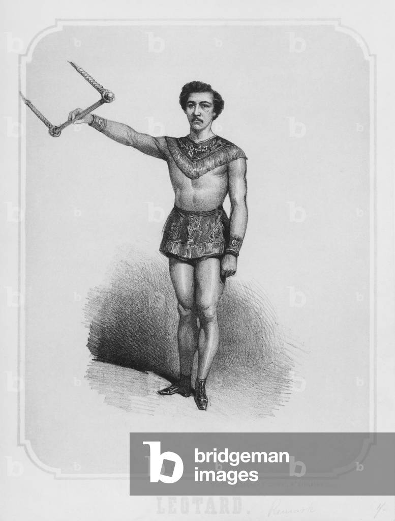 The trapeze artist Jules Leotard, c;1860 (litho)