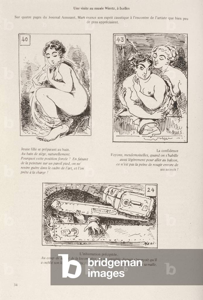 Visit to the Wiertz Museum in Brussels, 1874 (engraving)