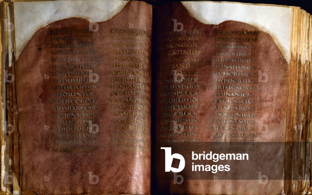 The 'Evangeliario Purpureo' ('Purple Gospel') (gold and silver on vellum)