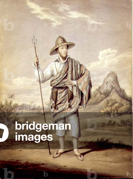 T1223 Portrait of J. Becroft standing against an African background, c.1824