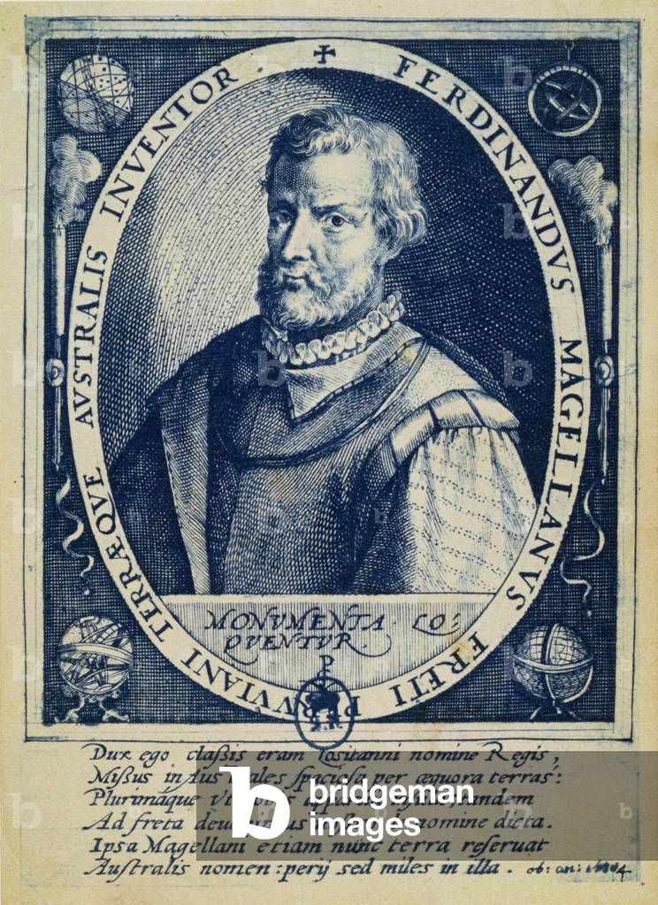T.1561 Ritratto di Ferdinando Magellano (1480-1521 circa) da «Vite di uomini illustri» (incisione)