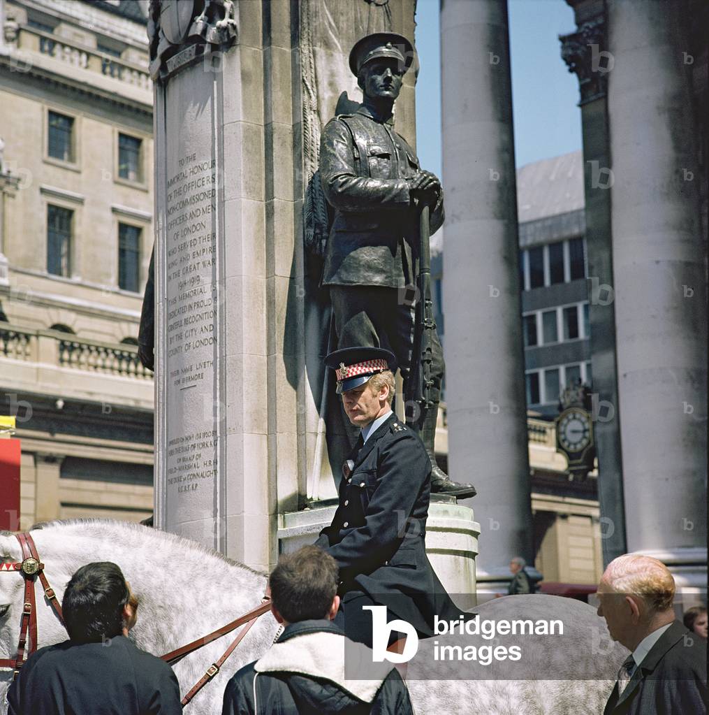 City policeman in front of the Corn Exchange in 1978-80 (photo)
