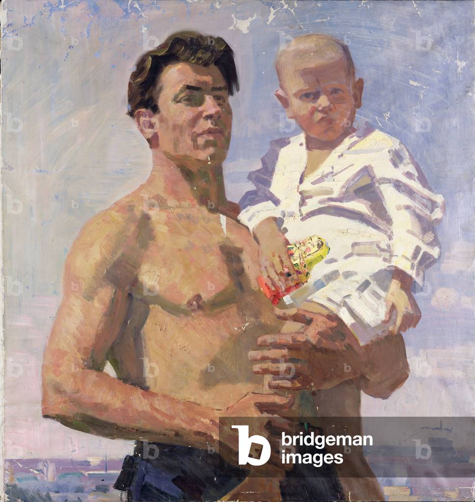Father and Son (oil on canvas)