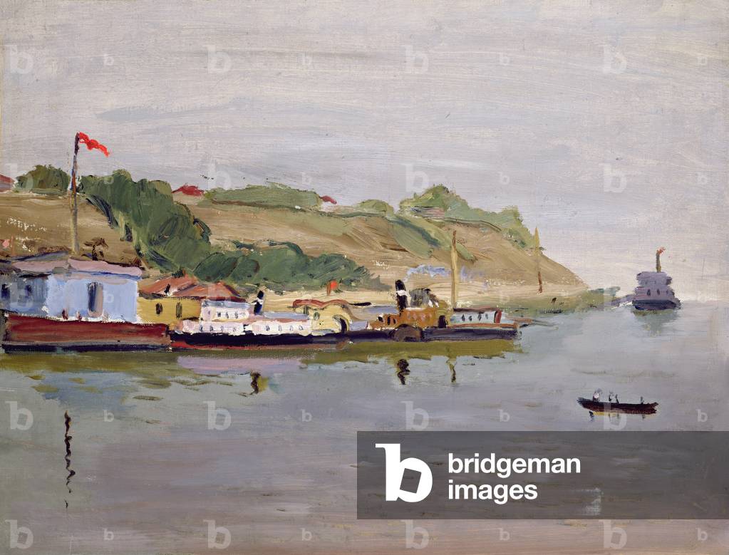Volga Landing Stage (oil on canvas)