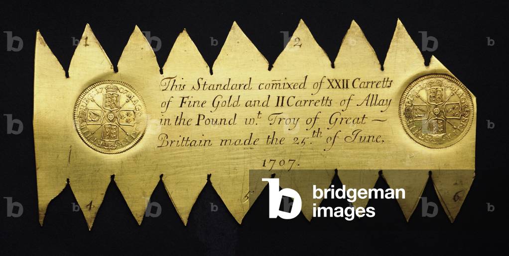 Gold trial plate, 1707 (gold)