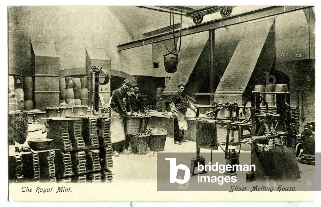 Silver Melting House, The Royal Mint, c.1900-20 (litho)