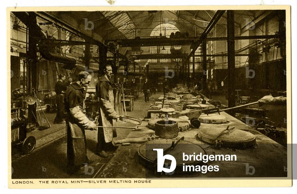 Silver Melting House, The Royal Mint, c.1900-20 (litho)