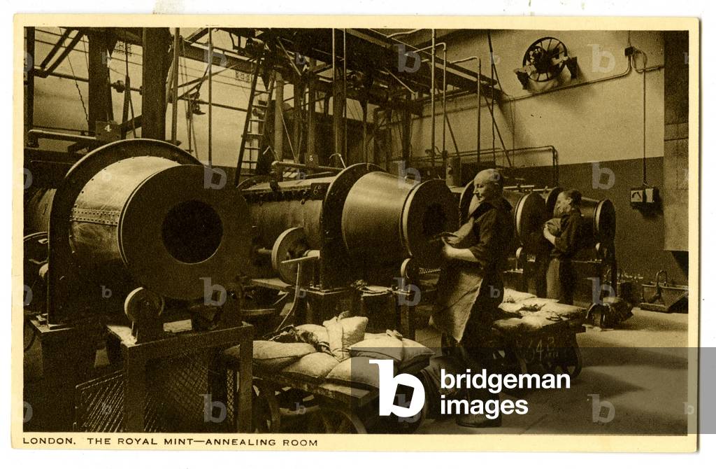 Annealing Room, The Royal Mint, c.1900-20 (litho)
