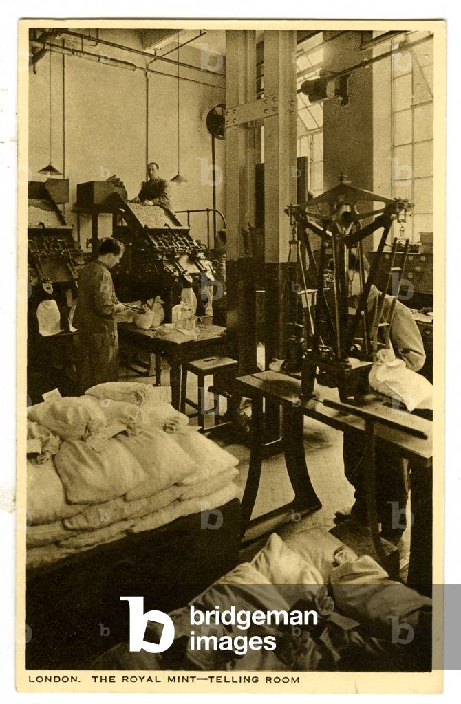 Telling Room, The Royal Mint, c.1900-20 (litho)