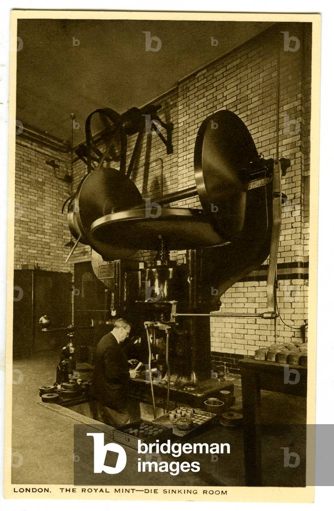 Die Sinking Room, The Royal Mint, c.1900-20 (litho)