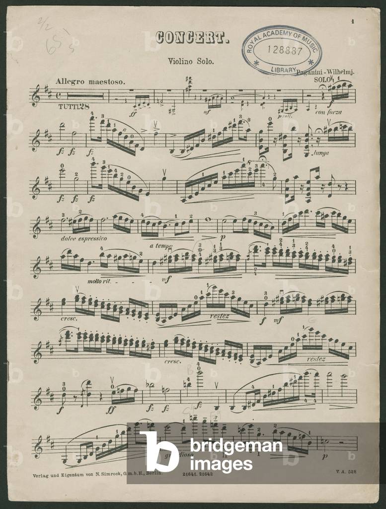 Paganini Violin Concerto No 1, op 6