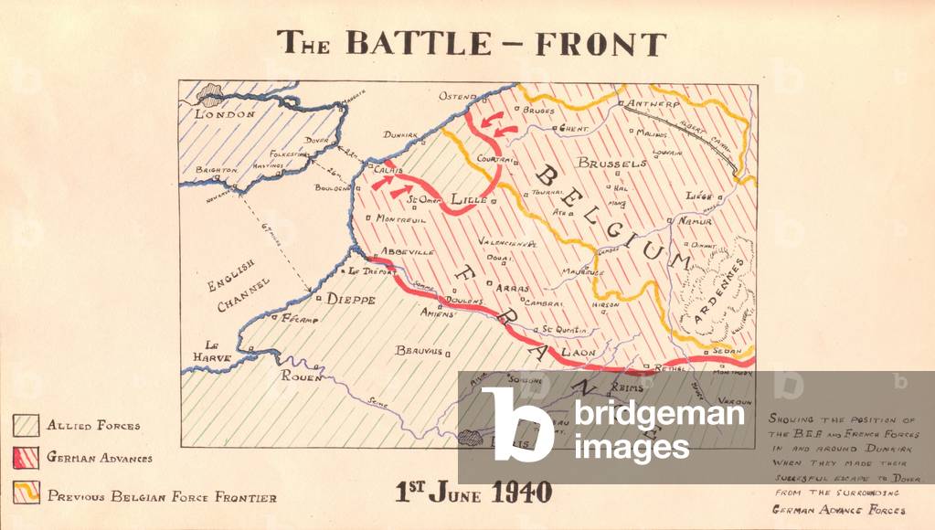 The Battle-Front, 1st June 1940 (pen & ink on paper)