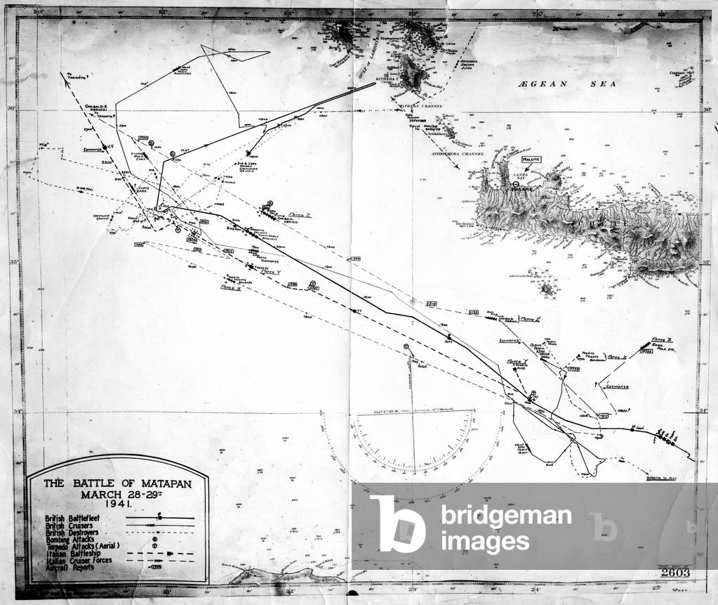 The Battle of Matapan, 28th-29th March 1941 (engraving)