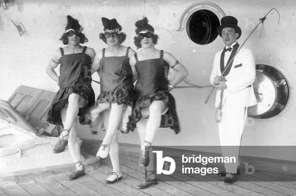 Concert Party on HMS Benbow, c.1924 (b/w photo)