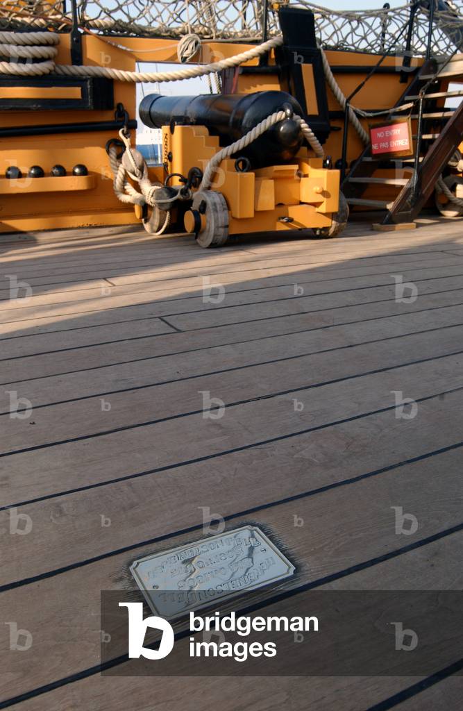 Nelson's Plaque on HMS Victory (photo)