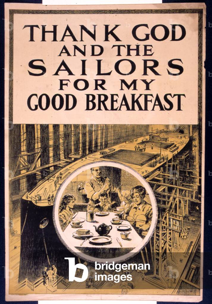Thank God And The Sailors For My Good Breakfast, 1917 (colour litho)