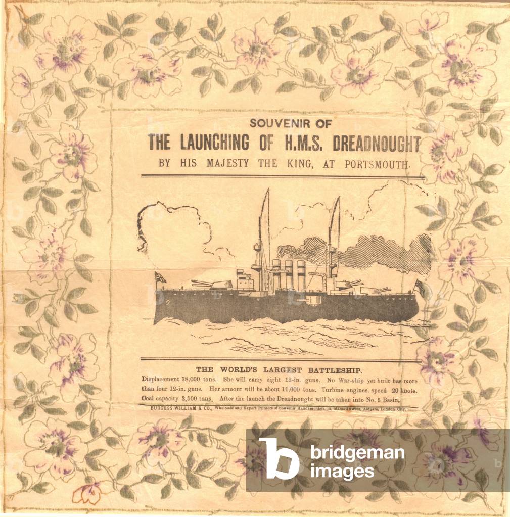 Dreadnought handkerchief, 1906 (textile)