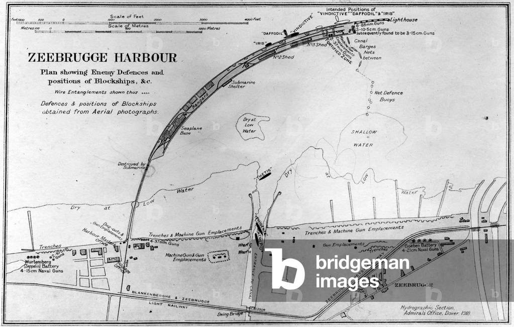 Plan of Zeebrugge Harbour, 1918 (litho)