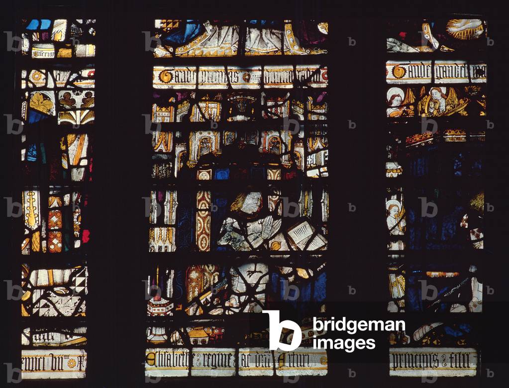 Detail from one of the windows, mid-15th century (stained glass)