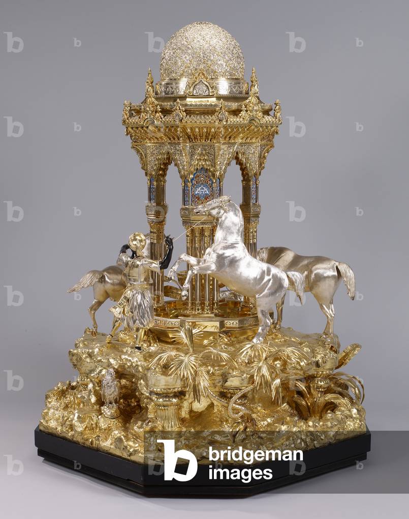 The Alhambra table fountain, 1852-53 (silver, parcel gilt, enamel)