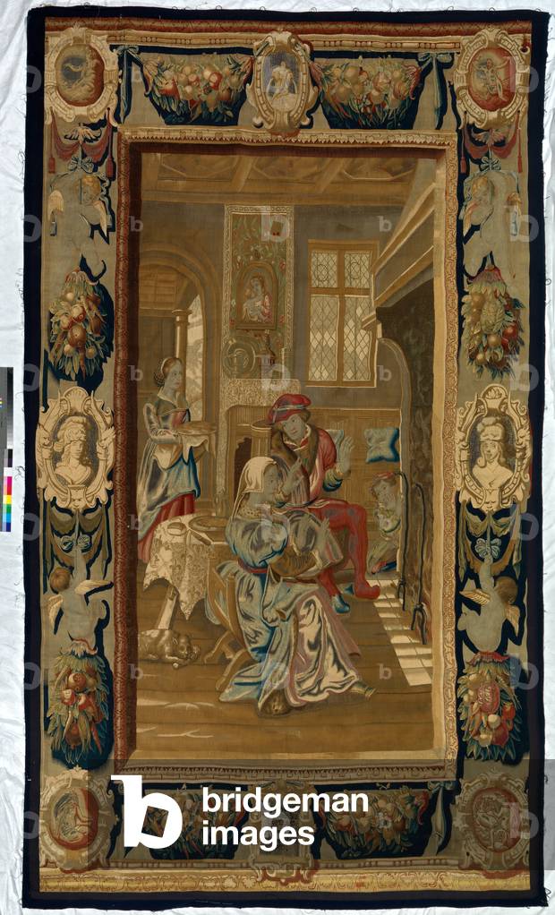 The Twelve Months: January, 1623 (woven silk and wool tapestry with gilt-metal- and silver-wrapped thread)