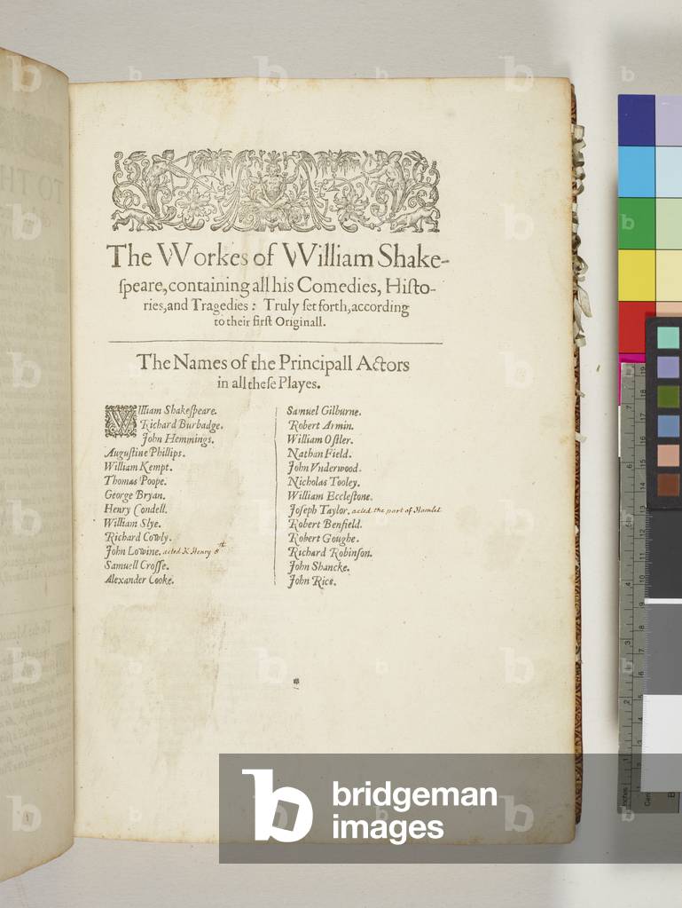 'Comedies, histories and tragedies, published according to the true originall copies by William Shakespeare', 1632 (engraving)