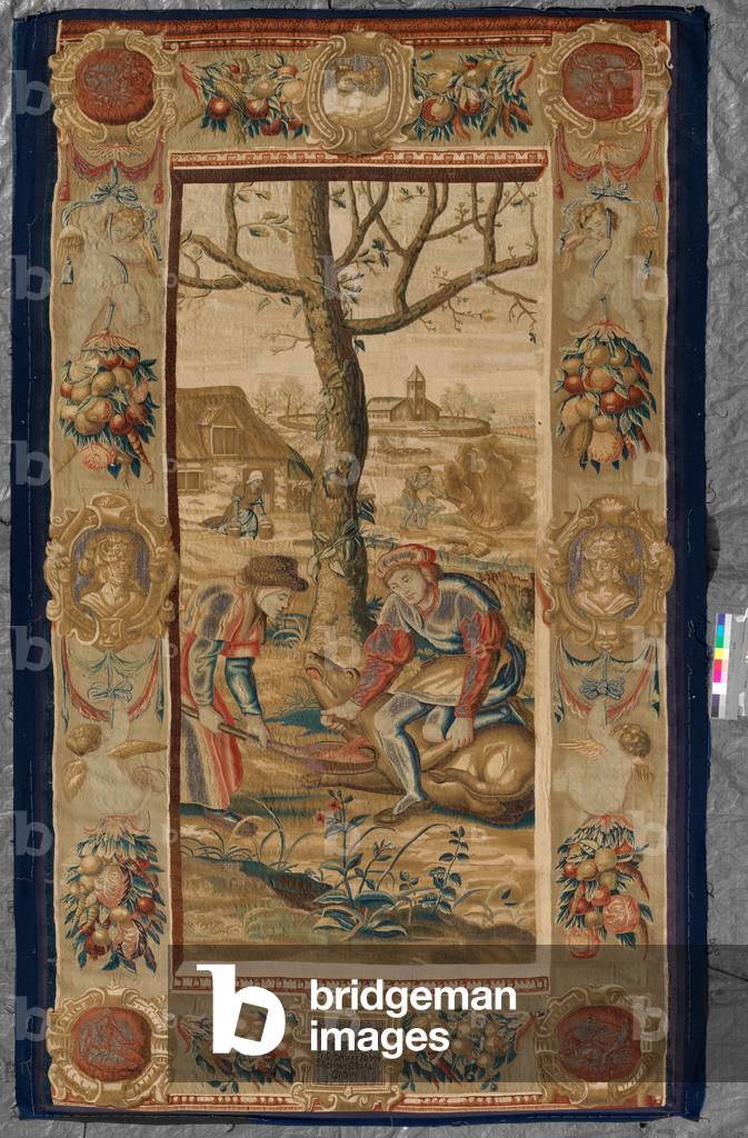 The Twelve Months: December, 1623 (woven silk and wool tapestry with gilt-metal- and silver-wrapped thread)