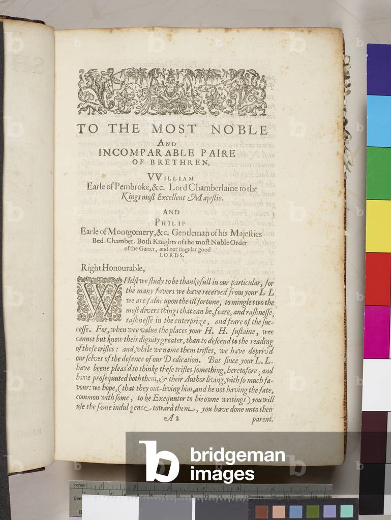 'Comedies, histories and tragedies, published according to the true originall copies by William Shakespeare', 1632 (engraving)