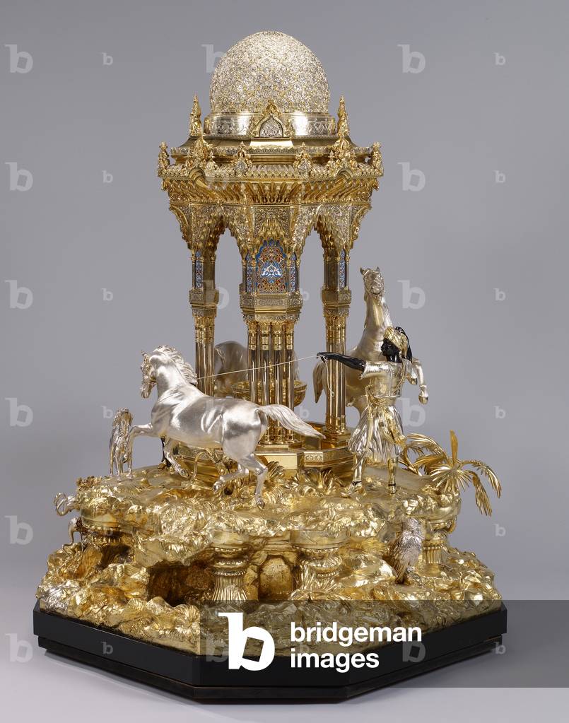 The Alhambra table fountain, 1852-53 (silver, parcel gilt, enamel)