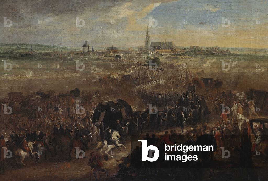 The Funeral Cortège of Louis XIV (1643-1715) in front of St. Denis, 9 September 1715, c.1715-42 (oil on canvas)