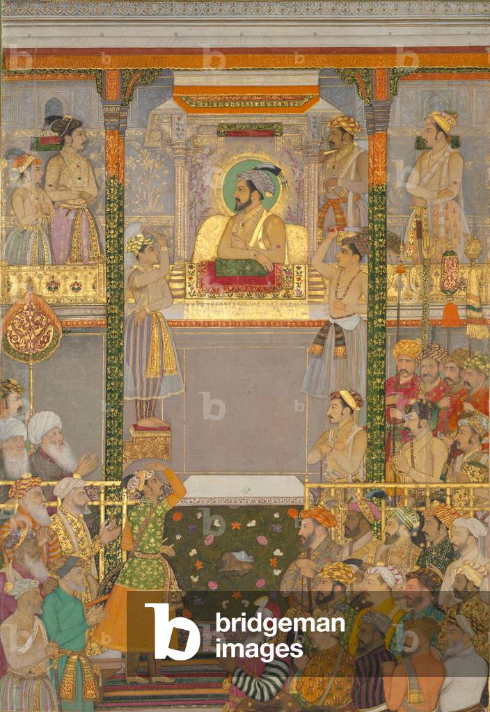 f.214b Illustration from the 'Padshahnama', 1657 (vellum)