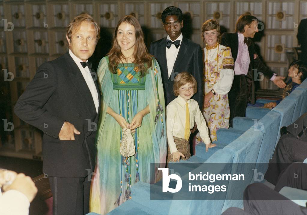 Nic Roeg with the cast of 'Walkabout' at the Cannes Film Festival, 1971 (photo)