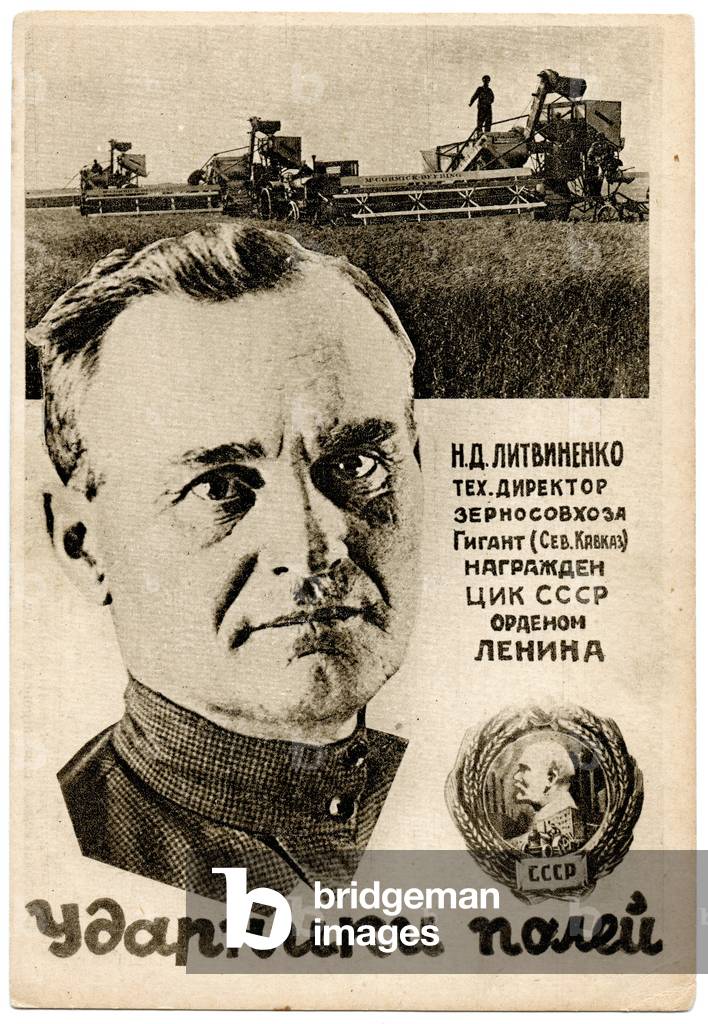 Shockworkers of the Five Year Plan: N.D.Litvinenko, Technical Director of the 'Gigant' State Grain Farm, c.1930