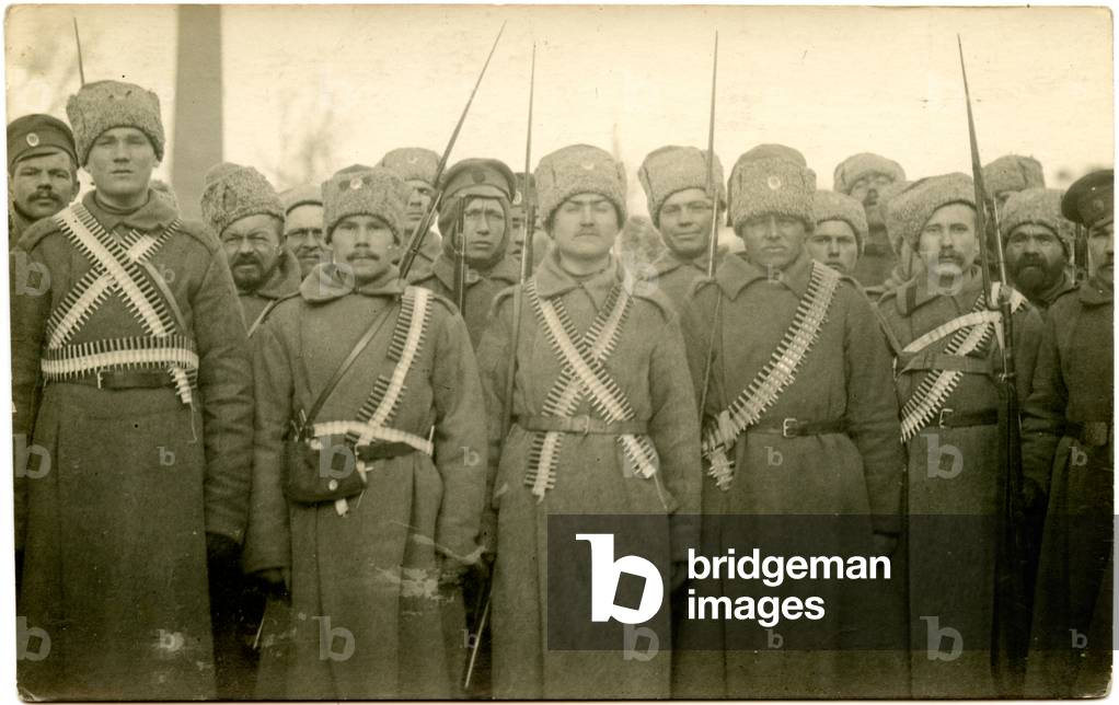 Russian Postcard Depicting Heavily Armed Revolutionary Troops in Petrograd Following the Overthrow of Tsar Nicholas II, 1917