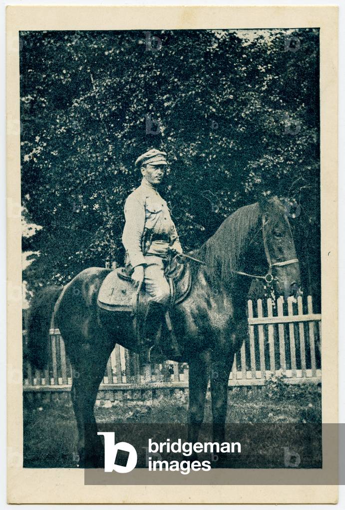 Czech Legion Propaganda Postcard Depicting Commander of the 1st Hussite Division Colonel Josef Ji?í vec, c.1918