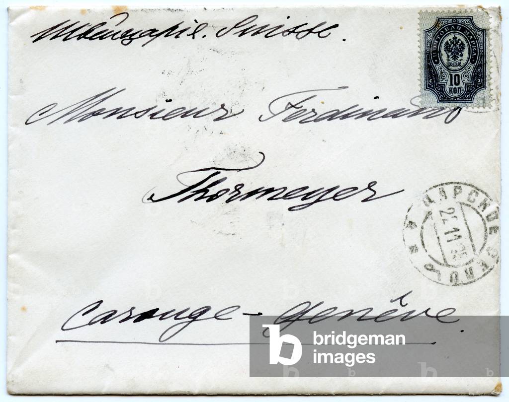 Autograph Envelope sent by Grand Duke Mikhail Aleksandrovich of Russia to his Former Tutor Ferdinand Thormeyer, 1905