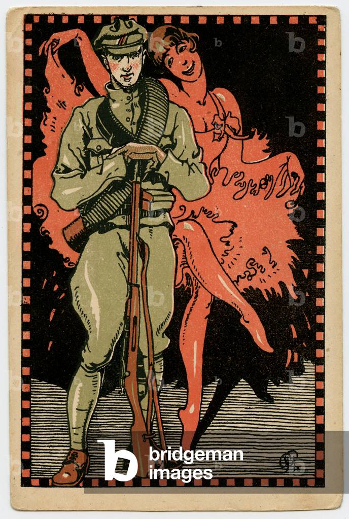 Czechoslovak Legion Propaganda Postcard published during the Russian Civil War, 1920