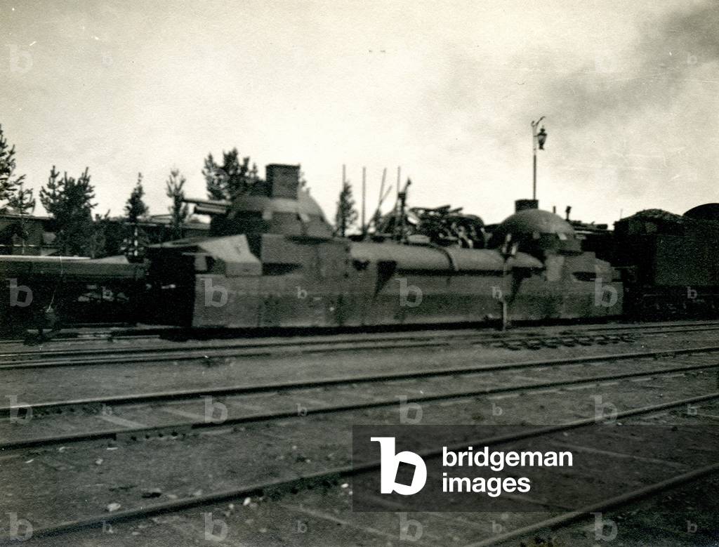 Czech Legion Armoured Train During the Russian Civil War, 1919 (b/w photo)