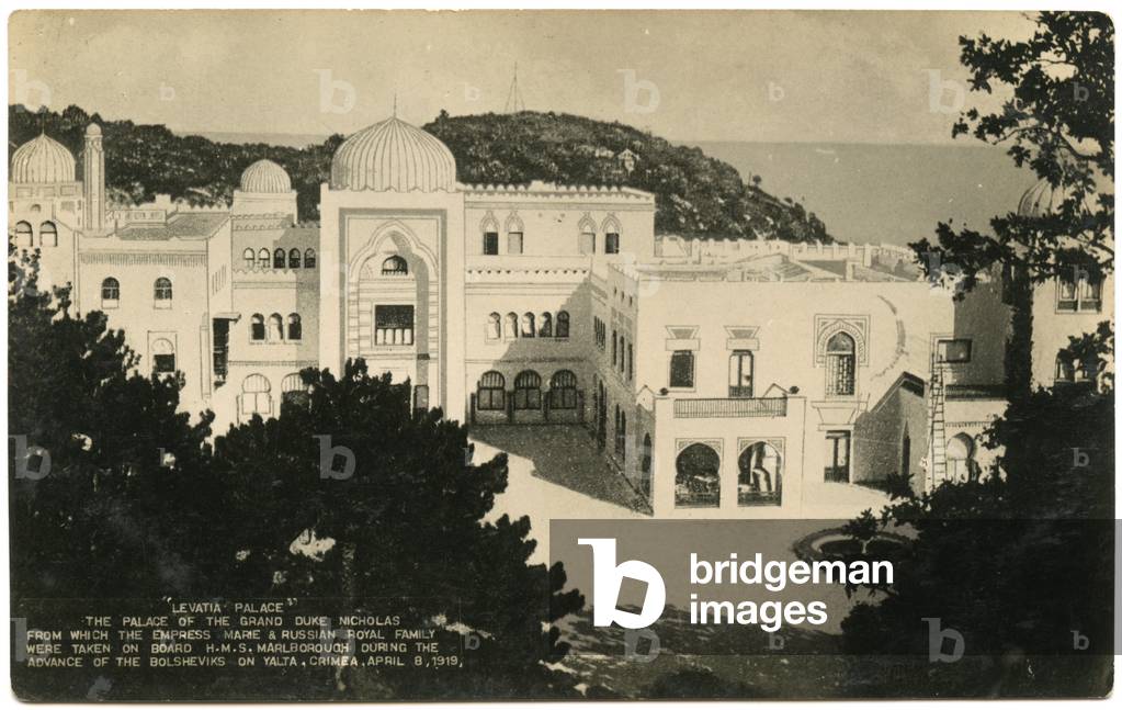 Postcard Depicting the Dulber Palace in Crimea during the Russian Civil War. 1920