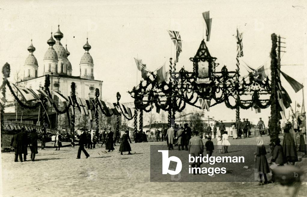 Photograph Depicting Celebrations in Archangel during the Russian Civil War, 1918