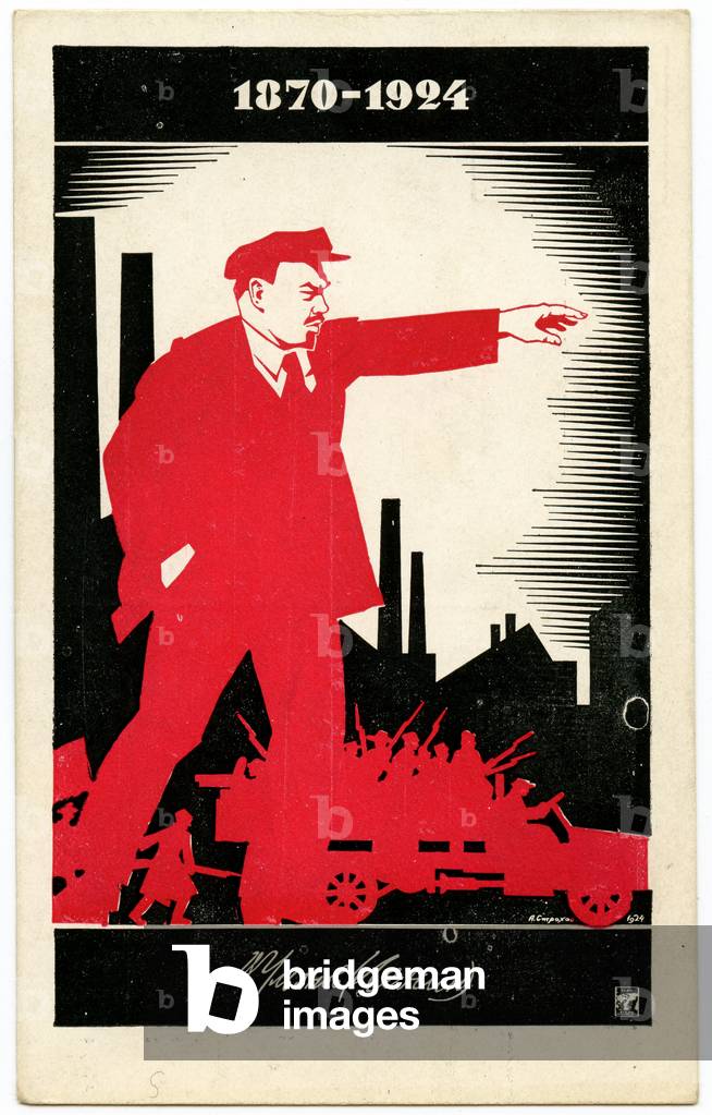US Postcard Reproducing a Soviet Image of Vladimir Lenin, 1924