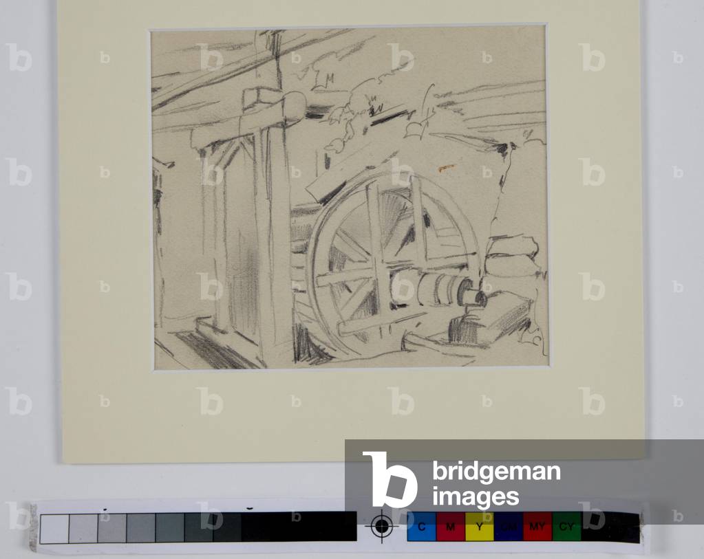 An Interior of a Mill (pencil on paper)